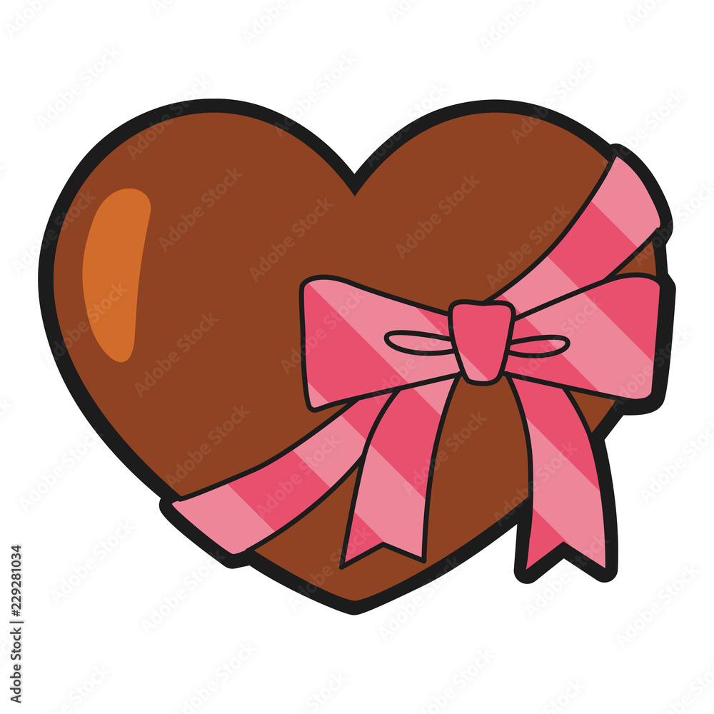 チョコレートのイラスト 気持ちを込めて作ったハート型のチョコレート Stock Vector Adobe Stock