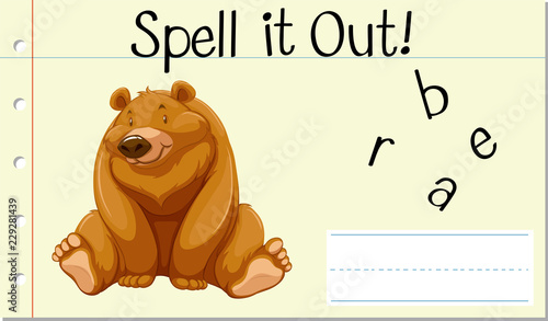 Spell English word bear