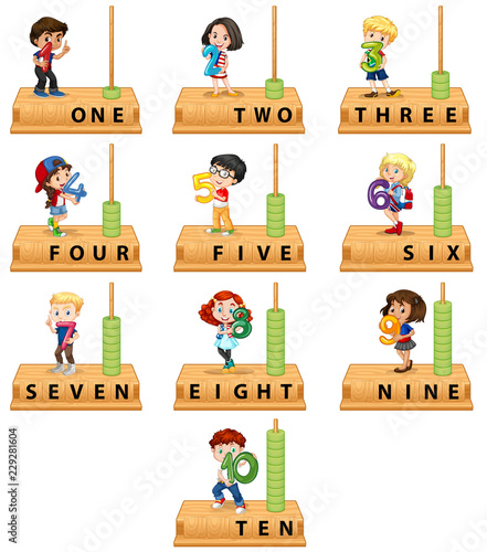 Abacus number character set