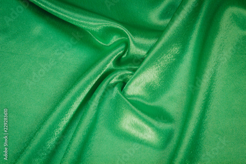 Crepe fabric satin green