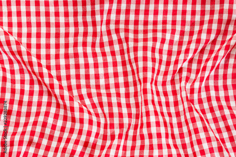Red checkered napkin background - Wrinkled Red checkered napkin background - Wrinkled