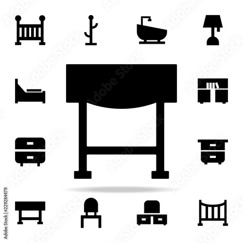 table glyph icon. Furniture icons universal set for web and mobile
