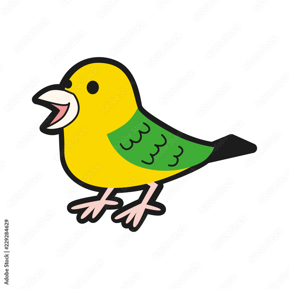 小鳥のイラスト 可愛いカラフルな小鳥 Stock Vector Adobe Stock