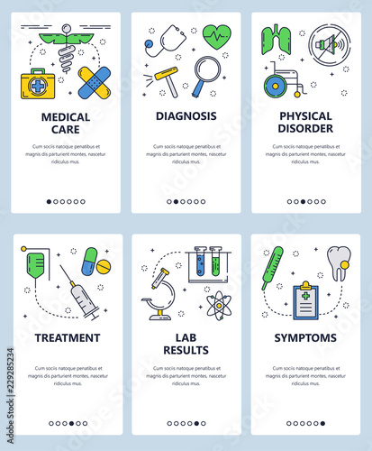 Vector line art web and mobile app template set