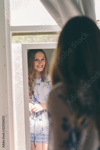 Wallpaper Mural pretty teen getting ready in her bedroom Torontodigital.ca
