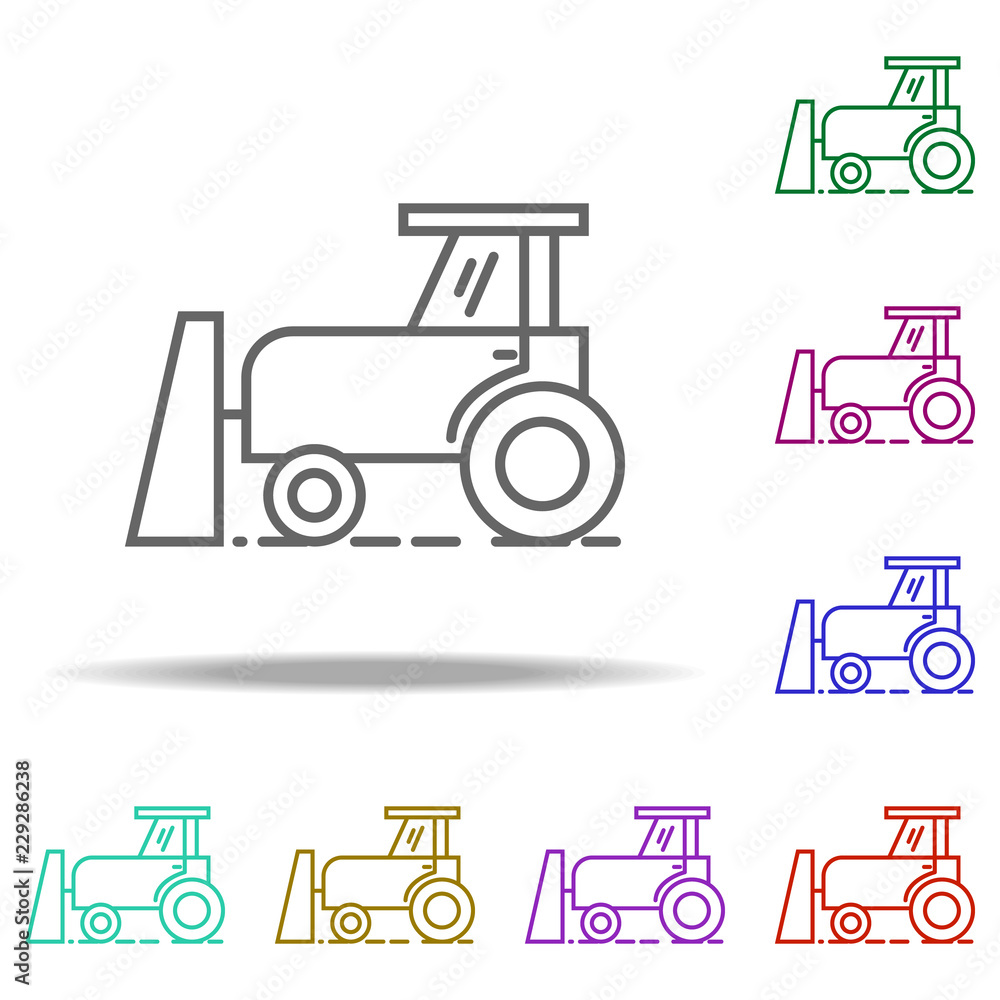 tractor with bucket outline icon. Elements of Construction in multi color style icons. Simple icon for websites, web design, mobile app, info graphics tractor with bucket outline icon. Elements of Construction in multi color style icons. Simple icon for websites, web design, mobile app, info graphics
