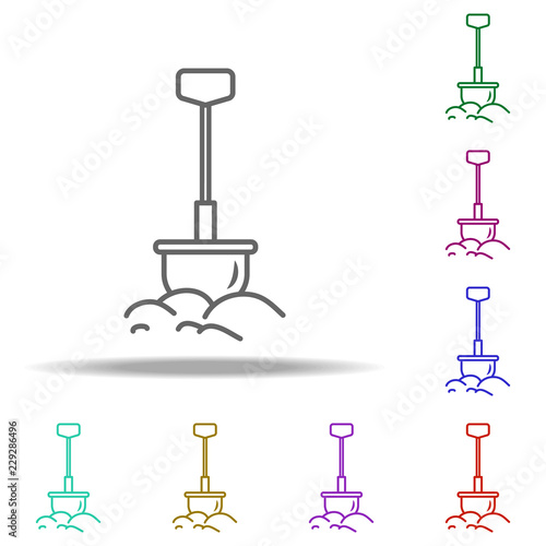shovel outline icon. Elements of Construction in multi color style icons. Simple icon for websites, web design, mobile app, info graphics