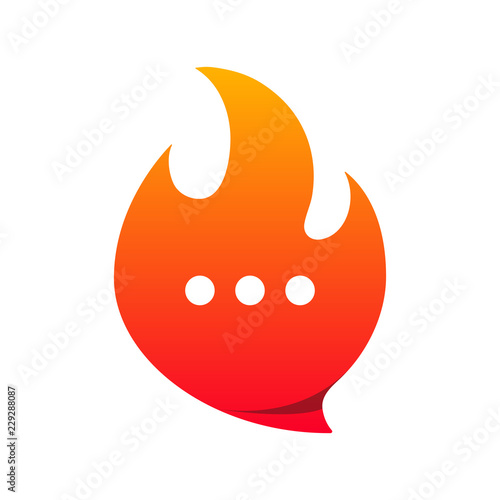 chat hot fire flame logo