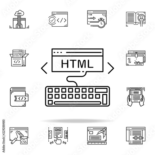html coding icon. Web development icons universal set for web and mobile
