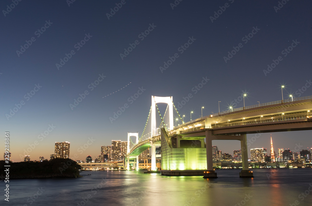 evening view of Tokyo Rainbow Bridge