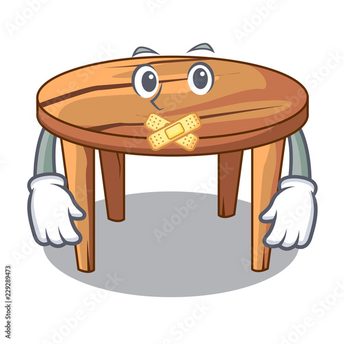 Silent wooden table isolated on the mascot