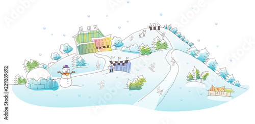 Buildings on a polar landscape