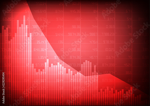 Vector : Red stock market on red background