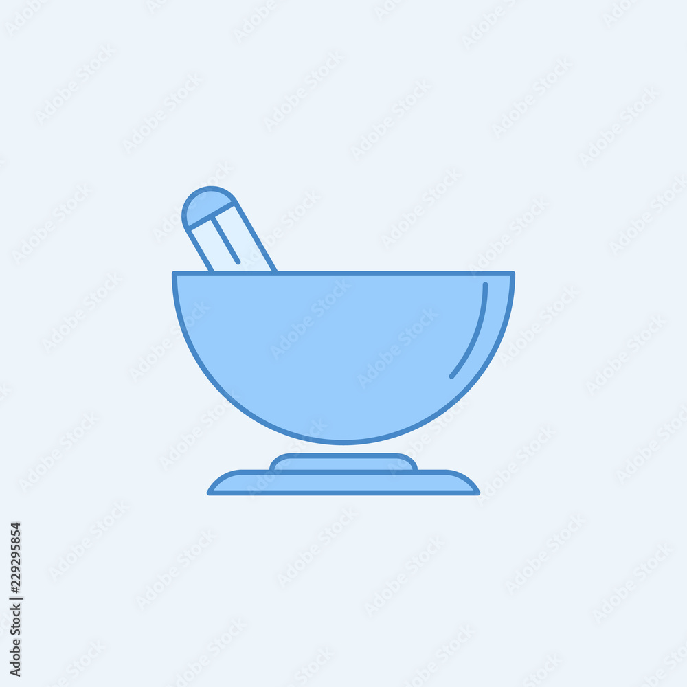 Spice grindel 2 colored line icon. Simple blue and white element illustration. Spice grindel concept outline symbol design from kitchen set Spice grindel 2 colored line icon. Simple blue and white element illustration. Spice grindel concept outline symbol design from kitchen set