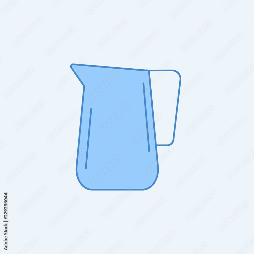 jug 2 colored line icon. Simple blue and white element illustration. jug  concept outline symbol design from kitchen set Stock Vector | Adobe Stock