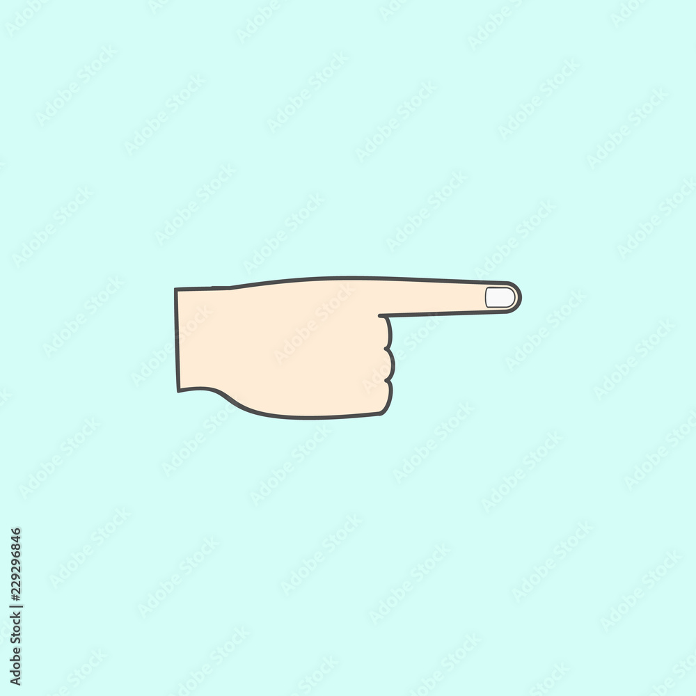hand sign finger point colored outline icon. One of the collection icons for websites, web design, mobile app hand sign finger point colored outline icon. One of the collection icons for websites, web design, mobile app
