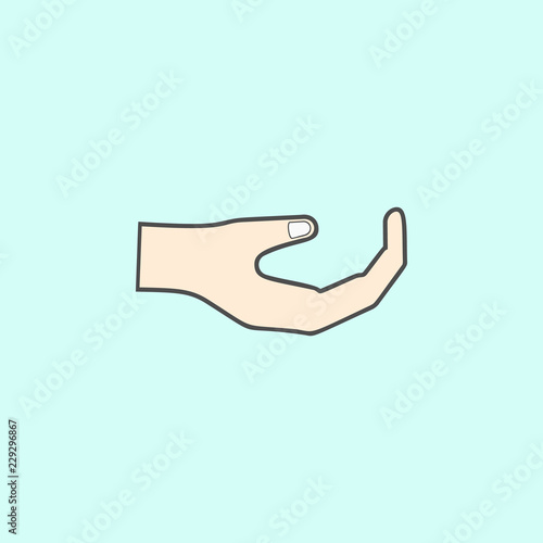 hand sign hold colored outline icon. One of the collection icons for websites, web design, mobile app