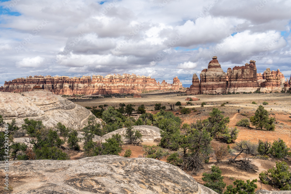 View of the spires in Chesler Park, Needle District, Canyonlands National Park, Utah