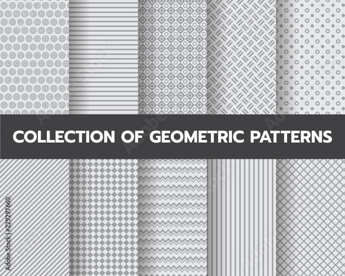 10 different brown patterns , formal Black and white geometric patterns