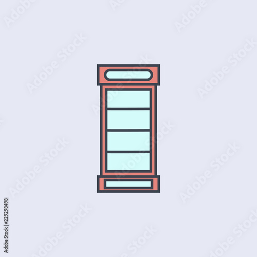 refrigerator for drinks colored outline icon. One of the collection icons for websites  web design  mobile app