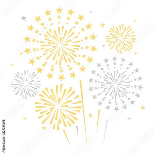 holiday golden firwork vect...