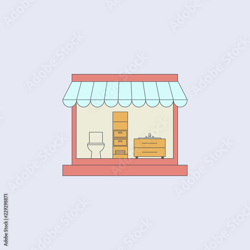 plumbing shop colored outline icon. One of the collection icons for websites, web design, mobile app