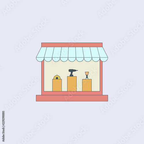 shop for sale of construction tools colored outline icon. One of the collection icons for websites, web design, mobile app