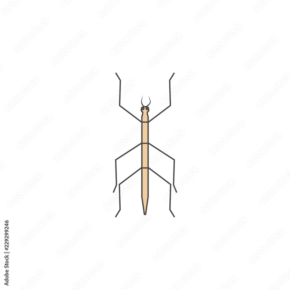 insect stick colored outline icon. One of the collection icons for websites, web design, mobile app insect stick colored outline icon. One of the collection icons for websites, web design, mobile app