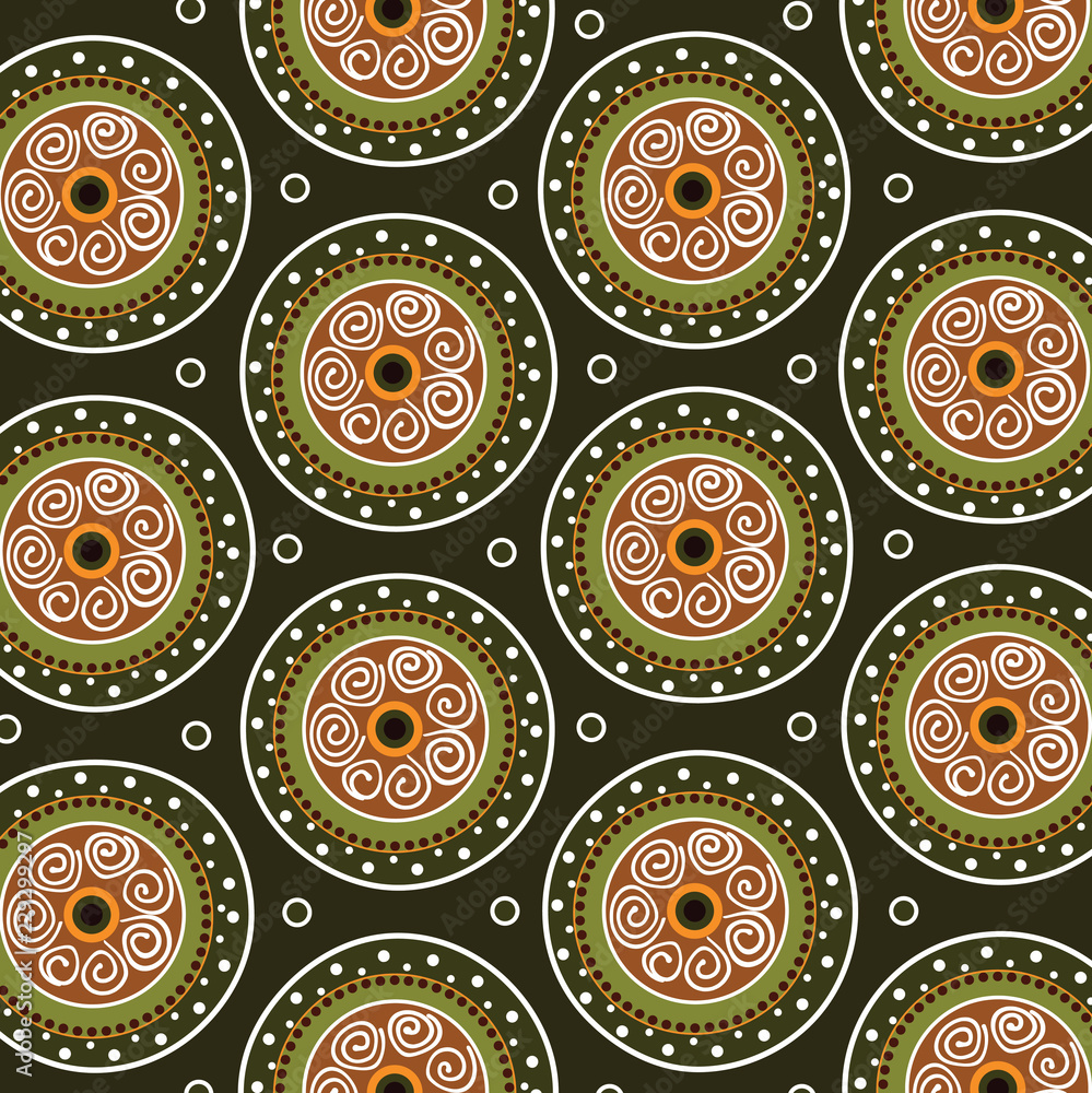 Aboriginal art vector seamless background. Stock Vector | Adobe Stock