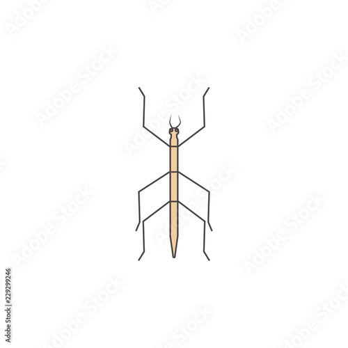 insect stick colored outline icon. One of the collection icons for websites, web design, mobile app