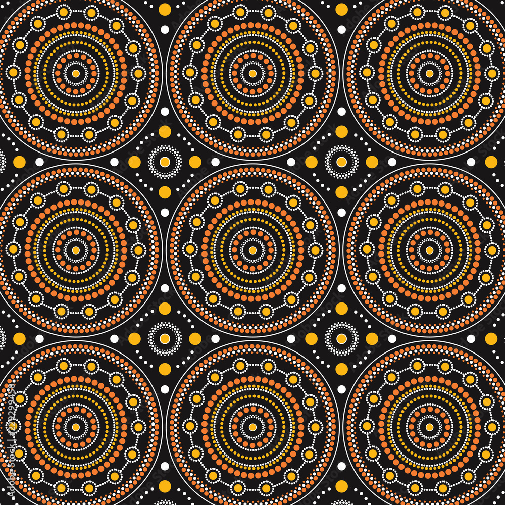 Aboriginal art vector seamless background. Aboriginal art vector seamless background.