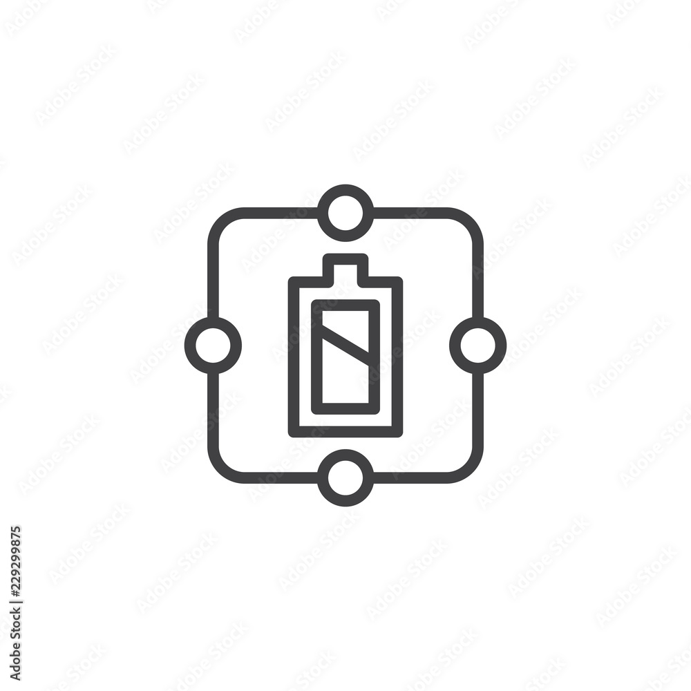 Battery outline icon. linear style sign for mobile concept and web design. Energy accumulation line vector icon. Symbol, logo illustration. Pixel perfect vector graphics Battery outline icon. linear style sign for mobile concept and web design. Energy accumulation line vector icon. Symbol, logo illustration. Pixel perfect vector graphics