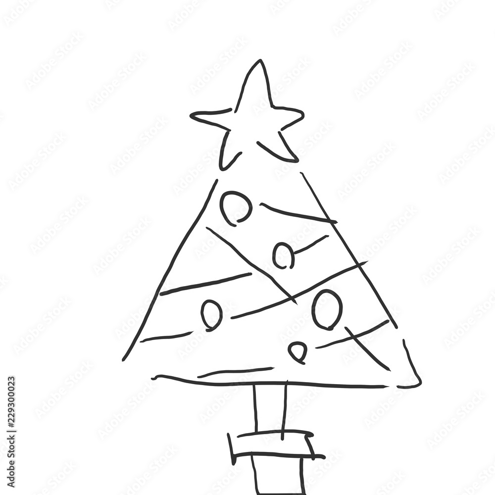 クリスマスツリー クリスマスイメージ落書き風イラスト 塗りなし線画 Stock イラスト Adobe Stock クリスマスツリー クリスマスイメージ落書き風イラスト 塗りなし線画 Stock イラスト Adobe Stock