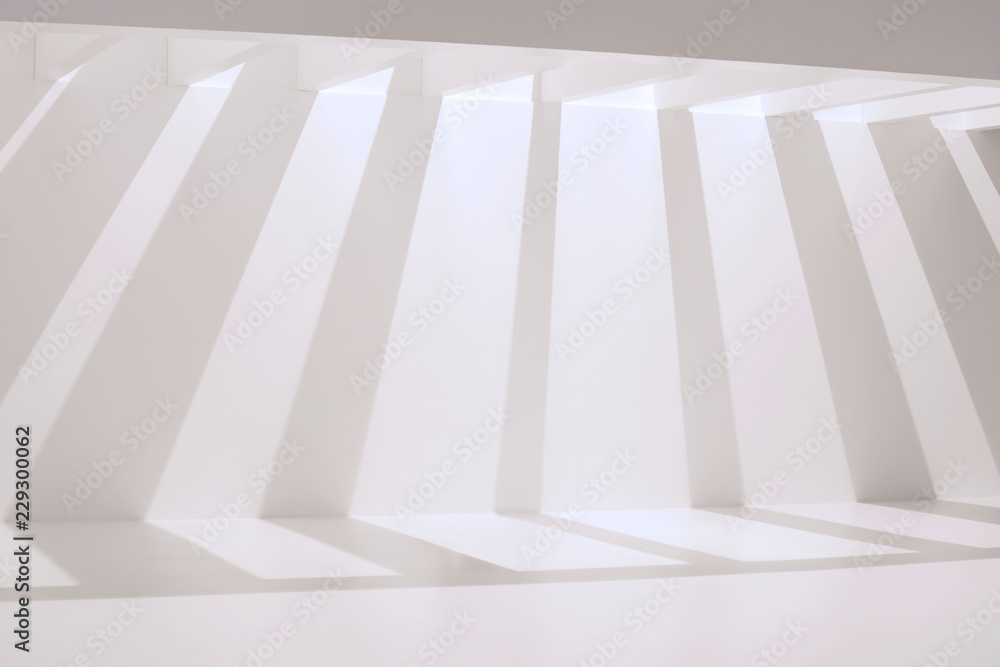 Fototapeta premium empty white wall and stripe shadows