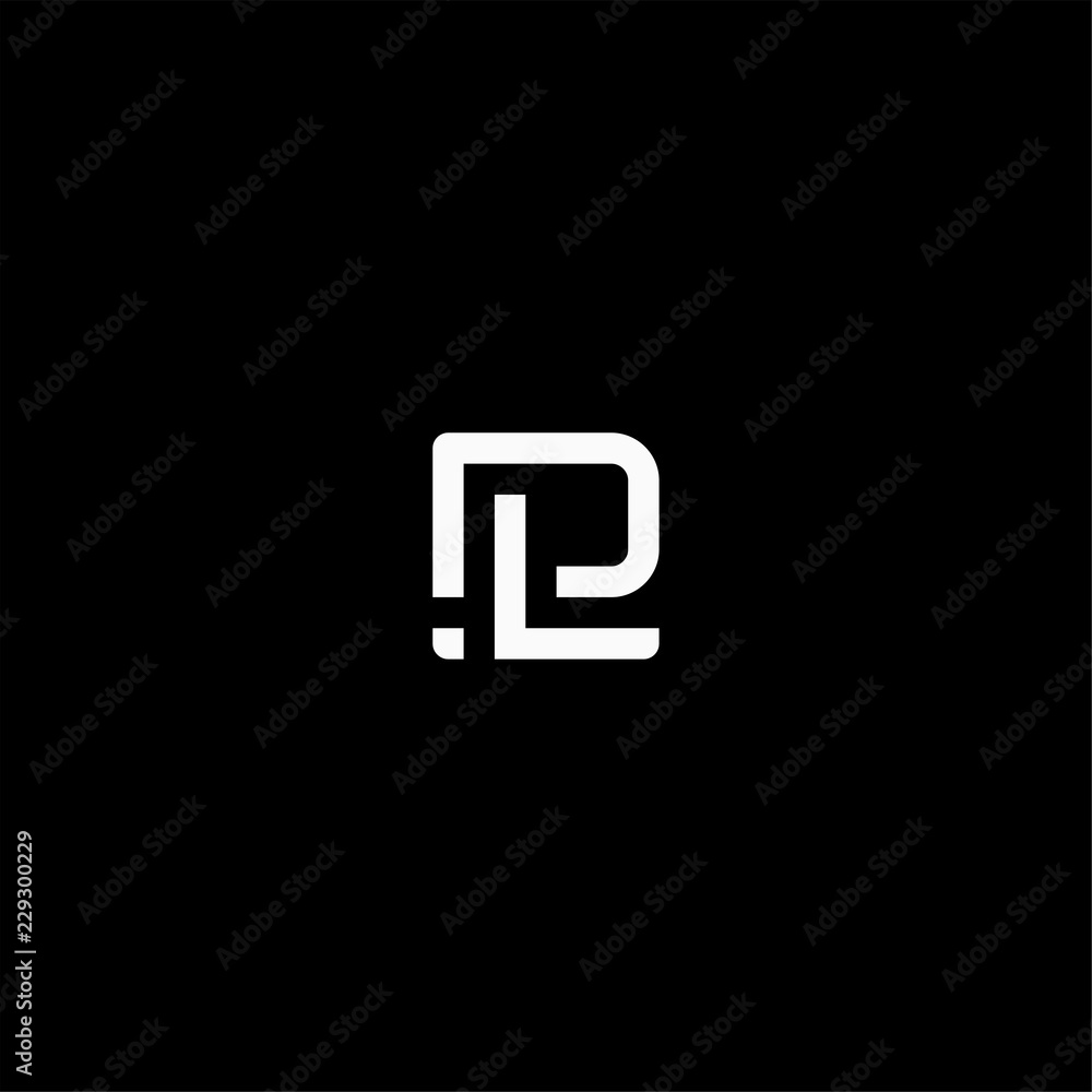 Initial letter DL PL minimalist art monogram shape logo Initial letter DL PL minimalist art monogram shape logo