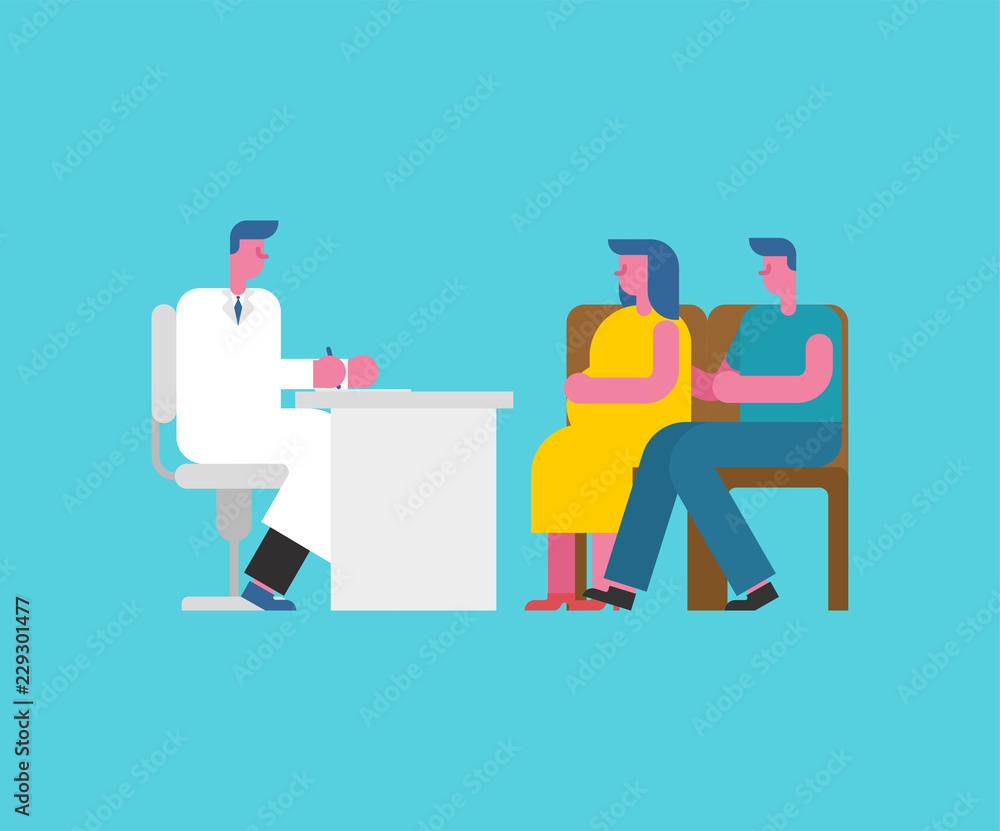 Family doctor. Married couple and doc. Medical office. Prescription Medication Family doctor. Married couple and doc. Medical office. Prescription Medication