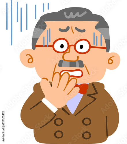 不安になる富裕層の男性_社長_上半身
