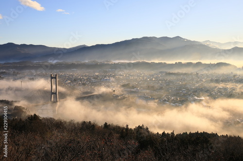秩父盆地に雲海現る