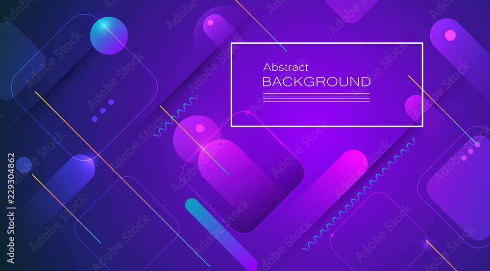 Abstract minimal gradient shapes and geometric pattern composition. Colorful gradient background. Vector abstract modern graphic design for template, poster, wallpaper, flyer, banner