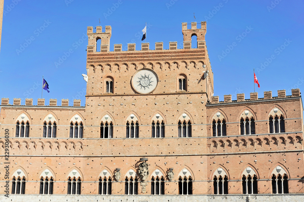 Palazzo Pubblico, Rathaus, Museum, Piazza del Campo, Platz, Siena, Toskana, Italien, Europa