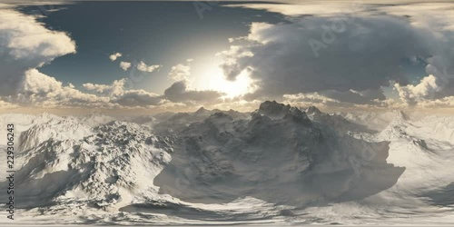 aerial vr 360 panorama of mountains. made with the one 360 degree lense camera