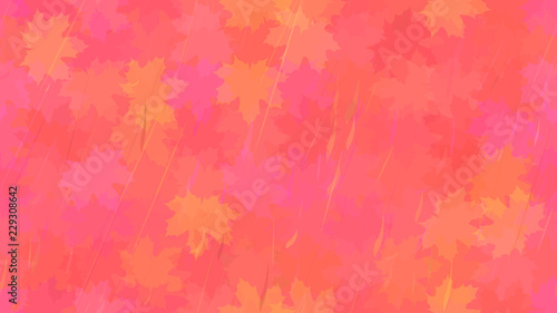 Flying maple leaves, raindrops. Autumn background. The idea of design of tiles, wallpaper, packaging, textiles, background.