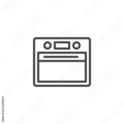 Electric oven outline icon. linear style sign for mobile concept and web design. Microwave oven simple line vector icon. Symbol, logo illustration. Pixel perfect vector graphics
