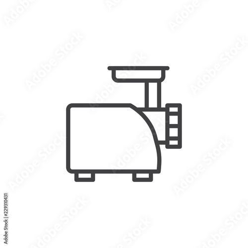 Meat grinder outline icon. linear style sign for mobile concept and web design. Electric mincer simple line vector icon. Symbol, logo illustration. Pixel perfect vector graphics