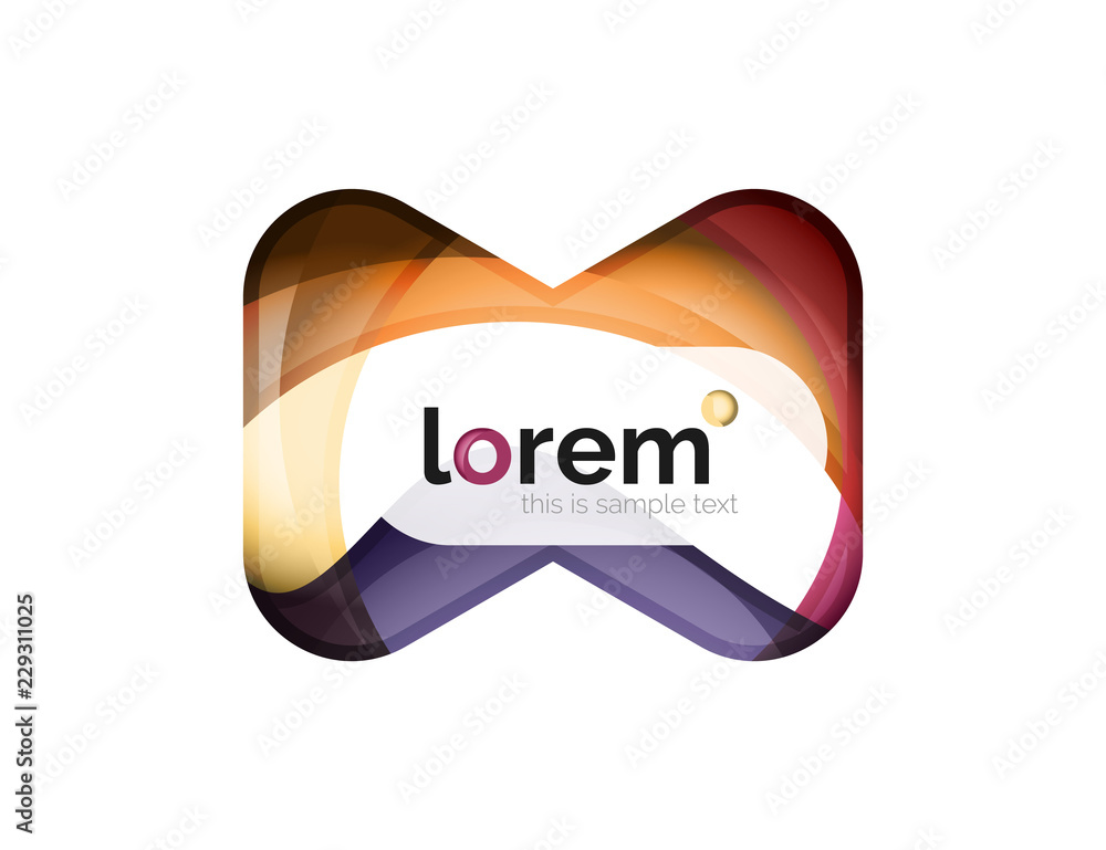 Geometric logo design convergence idea, modern composition of color abstract shapes Geometric logo design convergence idea, modern composition of color abstract shapes