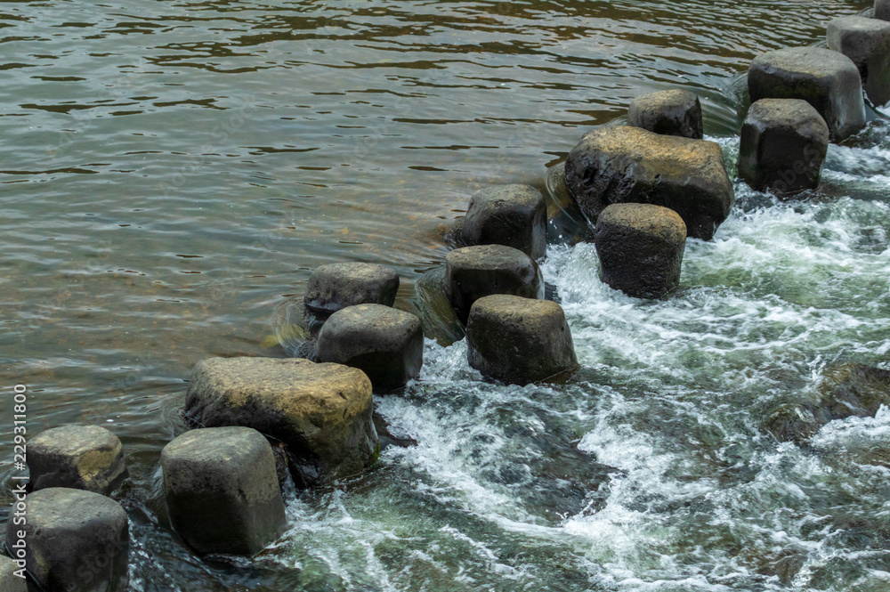 Obraz premium 岩手県花巻市の北上川 宮沢賢治が名付けた「イギリス海岸」