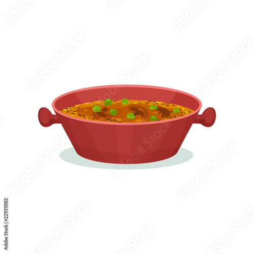 Traditional Indian cuisine dish vector Illustration on a white background