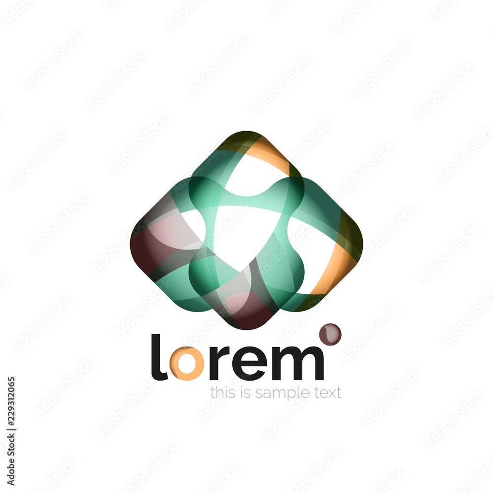 Abstract geometric logo created with overlapping smooth shapes Abstract geometric logo created with overlapping smooth shapes