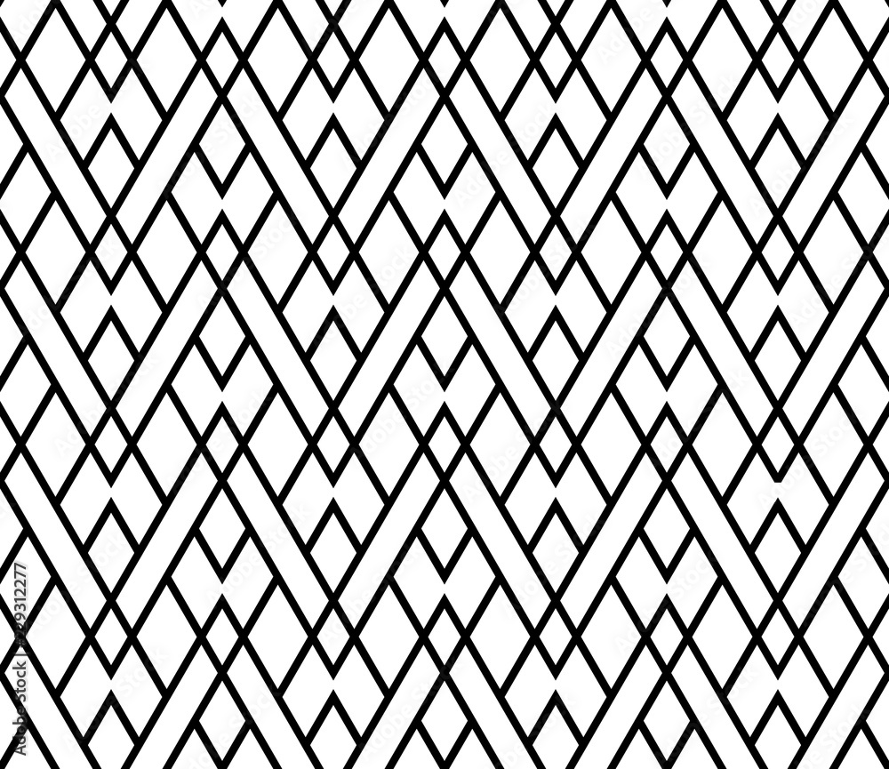 Naklejka premium The geometric pattern with lines. Seamless vector background. White and black texture. Graphic modern pattern. Simple lattice graphic design
