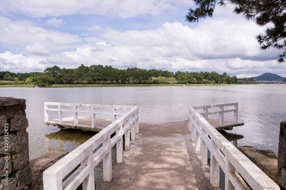 Fototapeta premium Panoramic view of Da Lat city, Vietnam. Da lat is one of the best tourism cities and aslo one of the largest vegetable and flowers growing areas in Vietnam